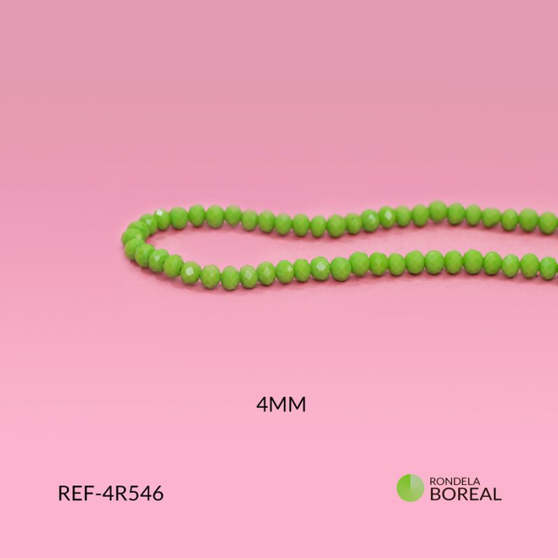 Rondela mate verde pino 4mm / x sarta / Ref-4R546 / Ref-4R546