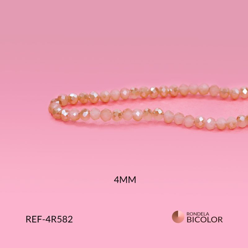 Rondela boreal bicolor beige 4mm / x sarta / Ref-4R582 / Ref-4R582