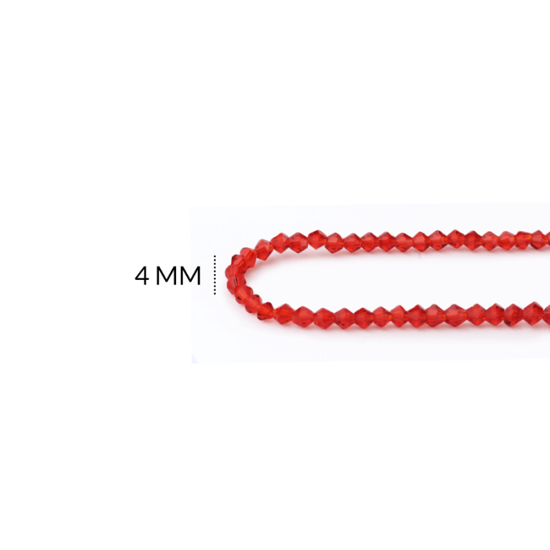 Rombo traslucido rojo bandera 4mm / x sarta / Ref-4RB208 / Ref-4RB208