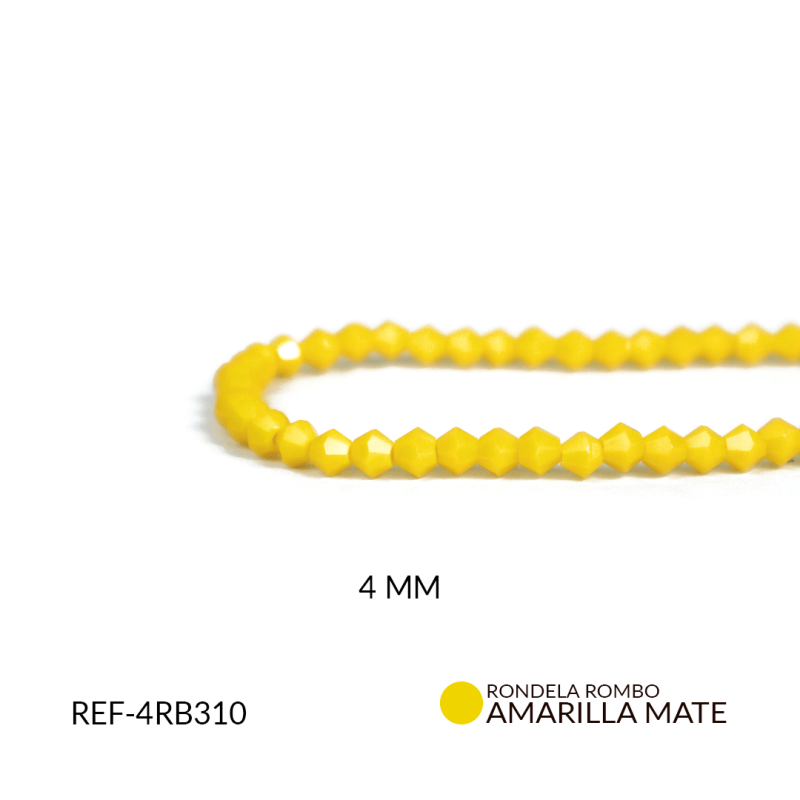 Rombo mate amarillo bandera 4mm / x sarta / REF-4RB310