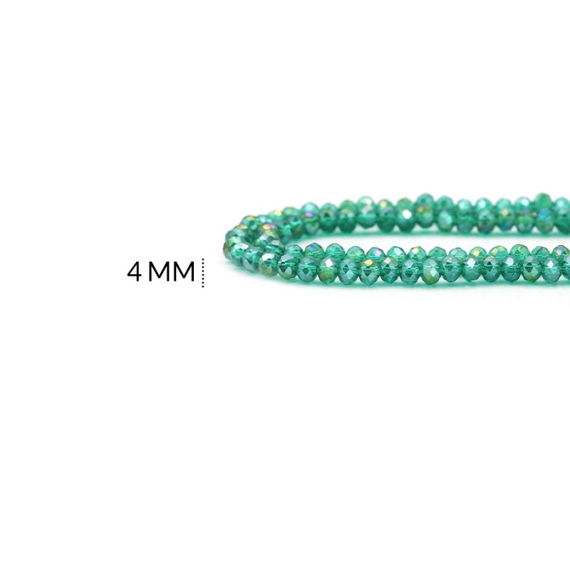 Rondela 4 mm color boreal verde jade / x sarta / Ref-4R006