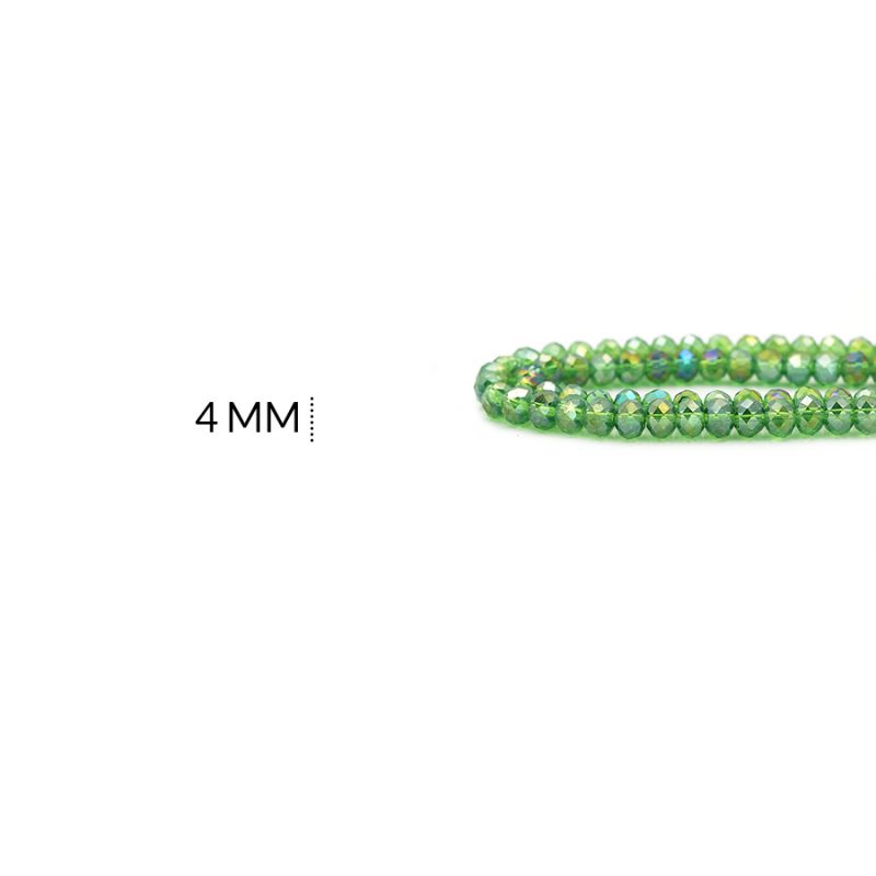 Rondela 4 mm color boreal verde limon / x sarta / ref - 4R018