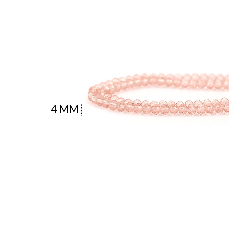 Rondela traslucida 4 mm colo salmón claro / x sarta / Ref-4R234