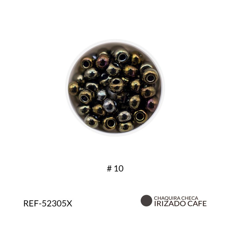 CHAQUIRA CHECA COLOR IRISADO CAFE #10 / PAQUETE x 25 GRAMOS / Ref-52305XP