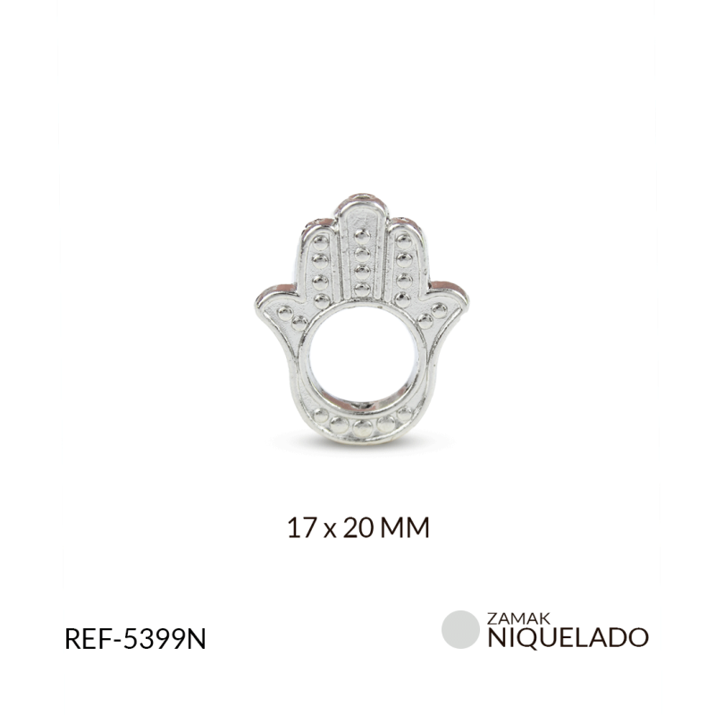 SEPARADOR ZAMAK MANO HAMSA GRANDE 17 X 20 MM / paquete x 12 und / Ref-5399N