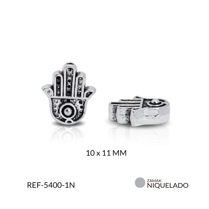 Separador zamak mano hamsa 10x11.5 MM / paquete x 12 unidades / Ref-5400-1N