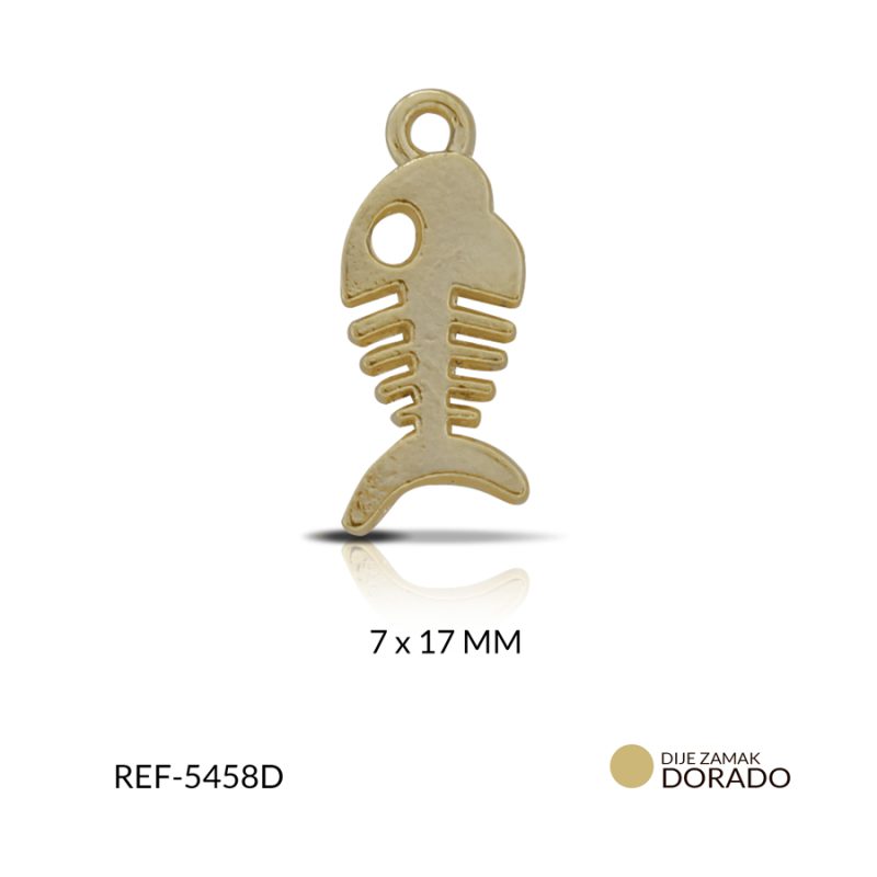 DIJE ZAMAK ESQUELETO PEZ 7x17 MM / PAQUETE x 6 UND / Ref-5458D