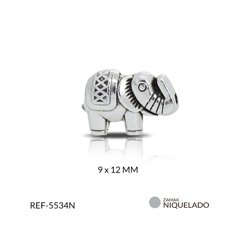 Separador zamak elefante 9 x 12 mm color niquelado / Paquete x 12 und / Ref-5534N
