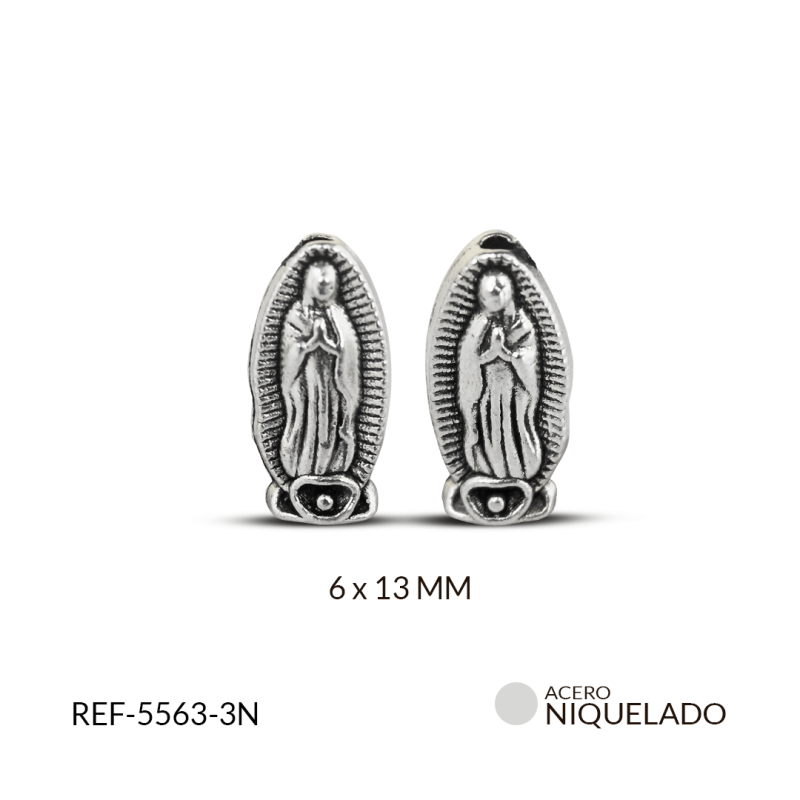 SEPARADOR ZAMAK VIRGEN GUADALUPE OVALADA 6 X 13 MM / paquete x 12 und / REF-5563-3N