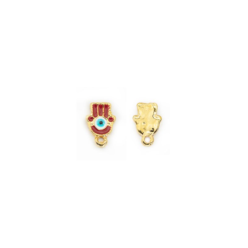 Dije en zamak mano fortuna resina roja / x unidad / Ref-5885D / Ref-5885D-rojo