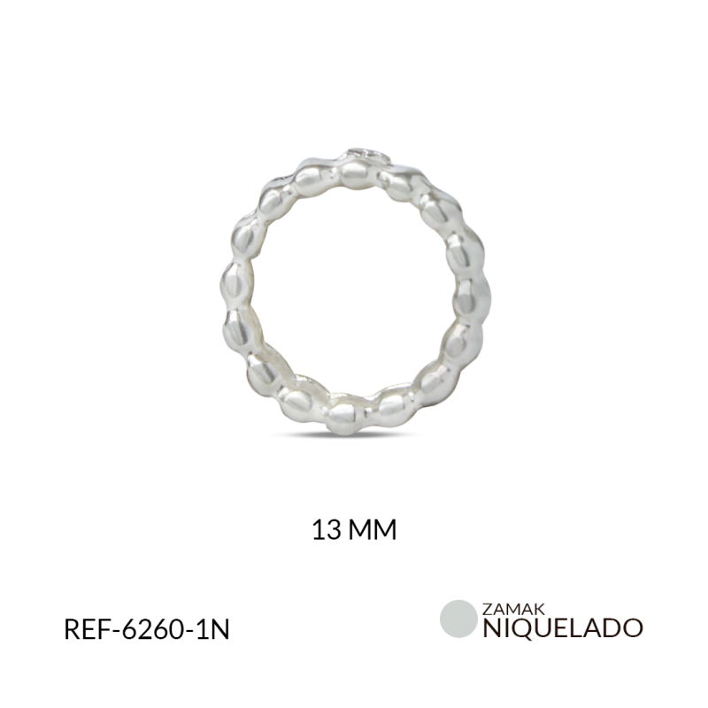 ARGOLLA ZAMAK PUNTEADA CERRADA 13MM / paquete x 12 und / REF-6260-1N