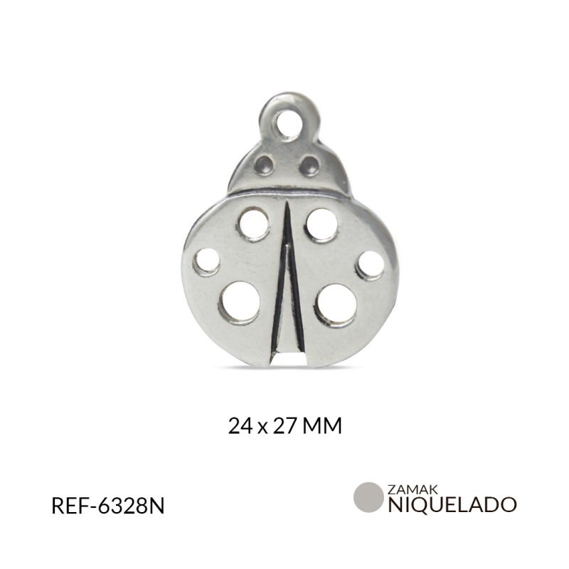Dije zamak mariquita 24x27mm / paquete x 6 und / Ref-6328N / Ref-6328N
