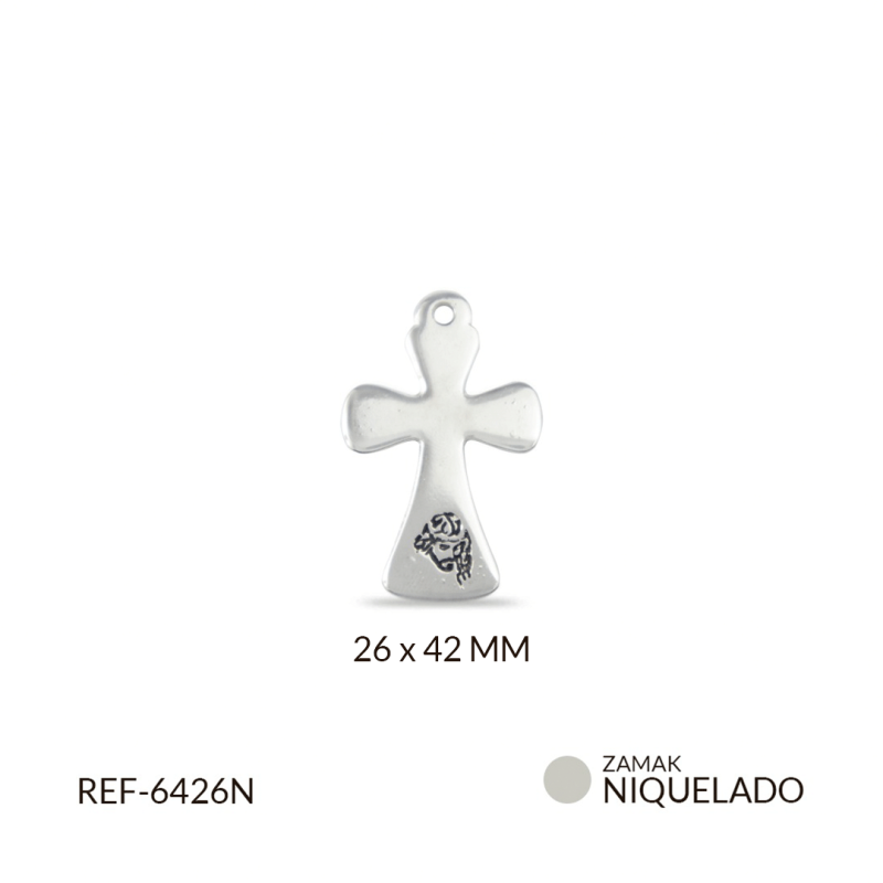Cruz zamak rostro cristo 26 X 42 MM / x unidad / REF-6426N