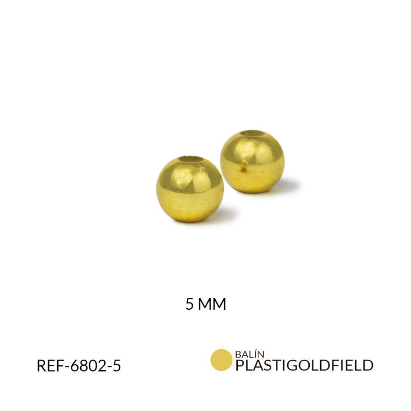 BALIN PLASTIGOLDFIELD 5 MM / paquete x 2 gramos / 32 UND APROX / REF-6802-5