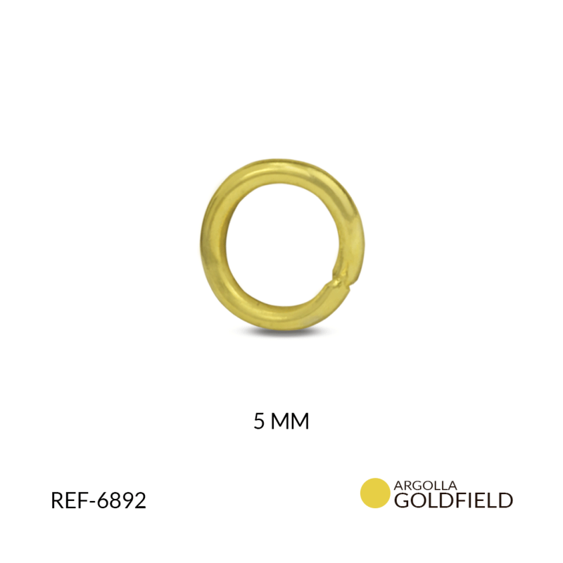 Argolla Goldfield 5 mm grueso color dorado / Paquete x 2 gramos / REF-6892