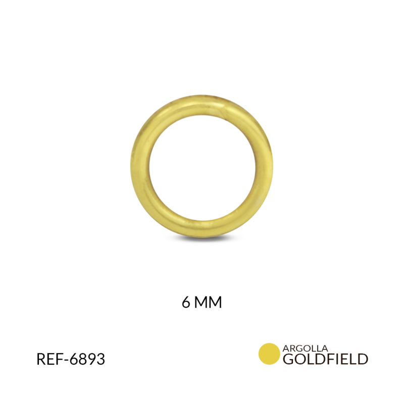 Argolla goldfilled 6 mm gruesa / Paquete x 2 gramos / REF-6893