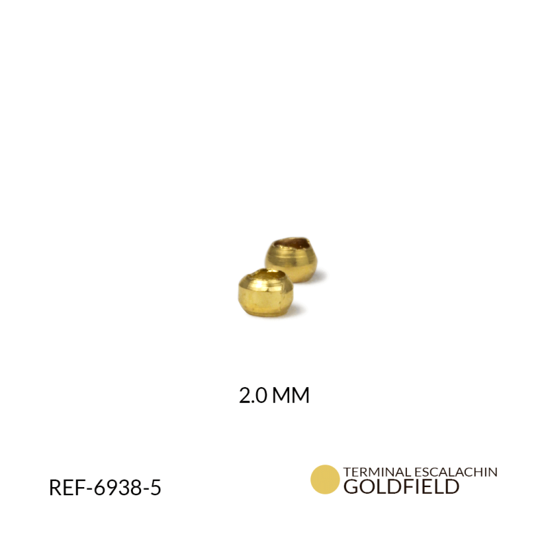 TERMINAL EN GOLDFIELD ESCALACHIN 2.0MM / paquete x 2 gramos / 80 UND APROX / REF-6938-5