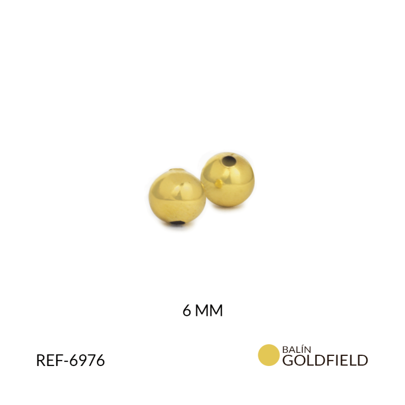 BALIN GOLDFIELD BOCA PEQUEÑA 6 MM / paquete x 2 gramos / 8 UND APROX / REF-6976