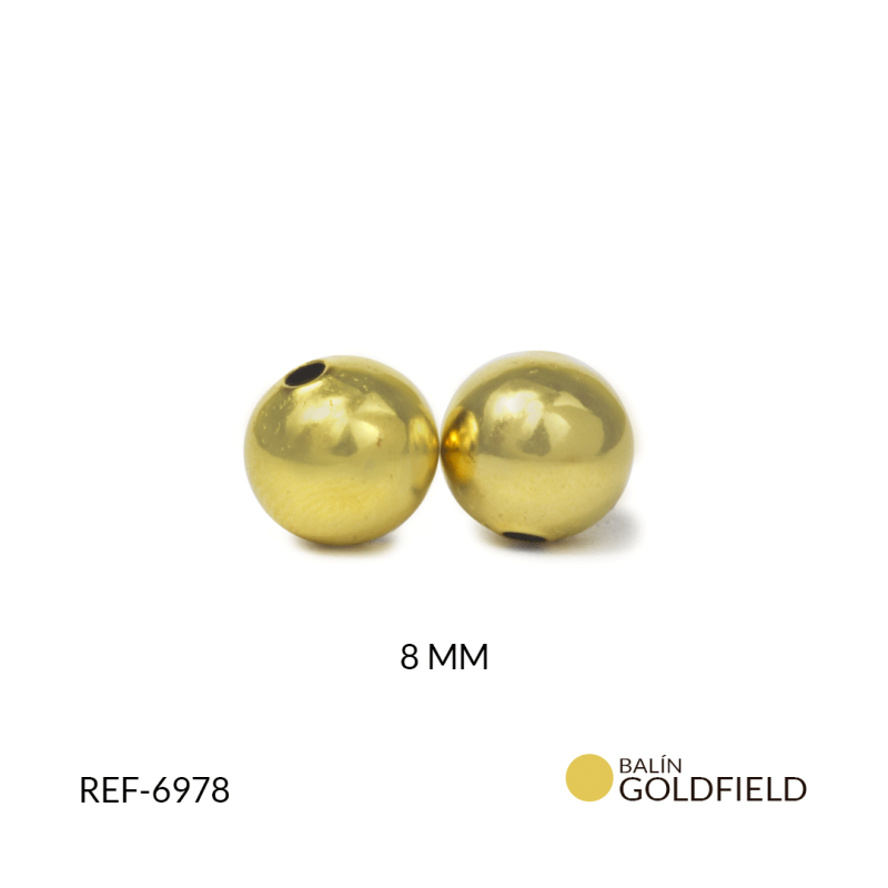 BALIN GOLDFIELD BOCA PEQUEÑA 8 MM / paquete x 2 gramos / 6 UND APROX / REF-6978