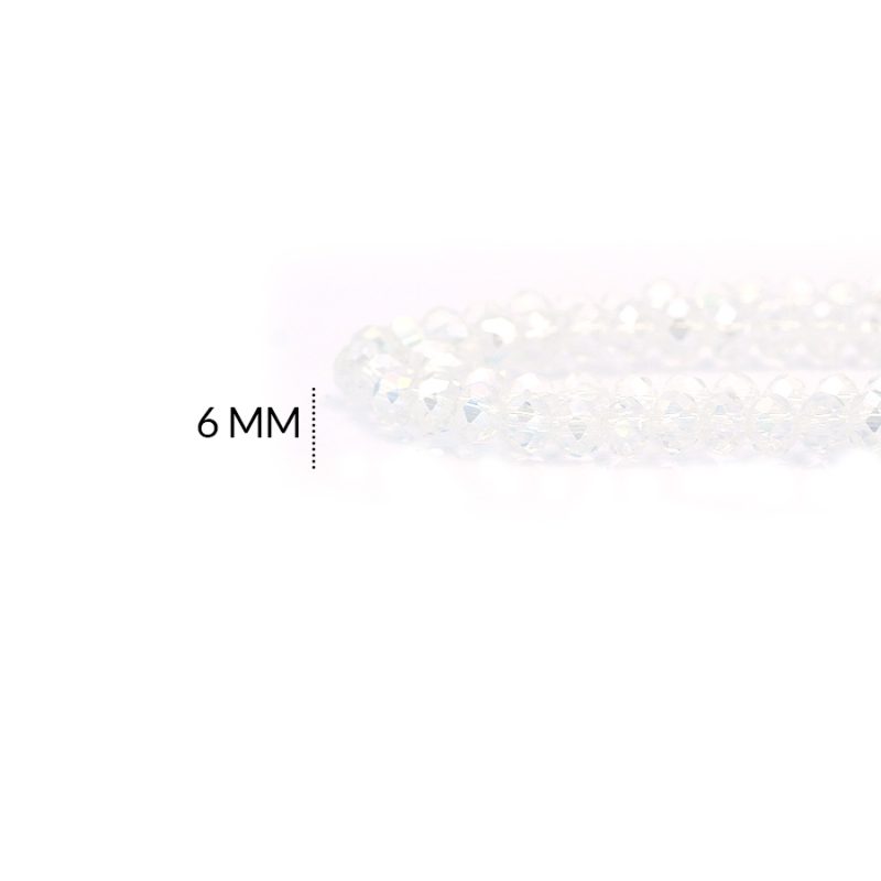 Rondela boreal 6 mm color blanco cristal / x sarta / REF-6R010