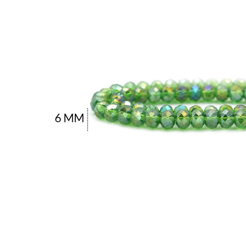 Rondela boreal 6 mm color verde limón / x sarta / ref - 6R018