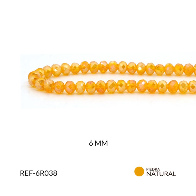 Rondela Boreal 6 mm color Amarillo quemado / x sarta / Ref-6R038