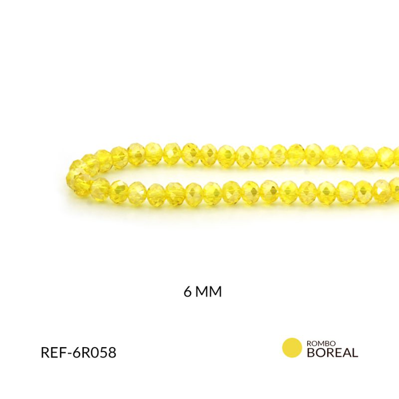 Rondela Boreal 6 mm color amarillo quemado / x sarta / Ref-6R058