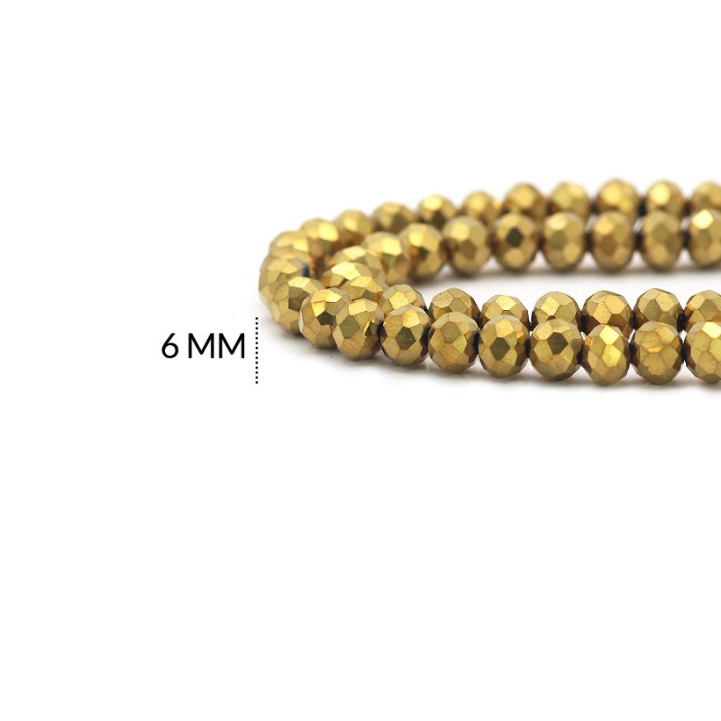 Rondela 6mm color Dorado Metalizado / x sarta / Ref-6R161 / Ref-6R161