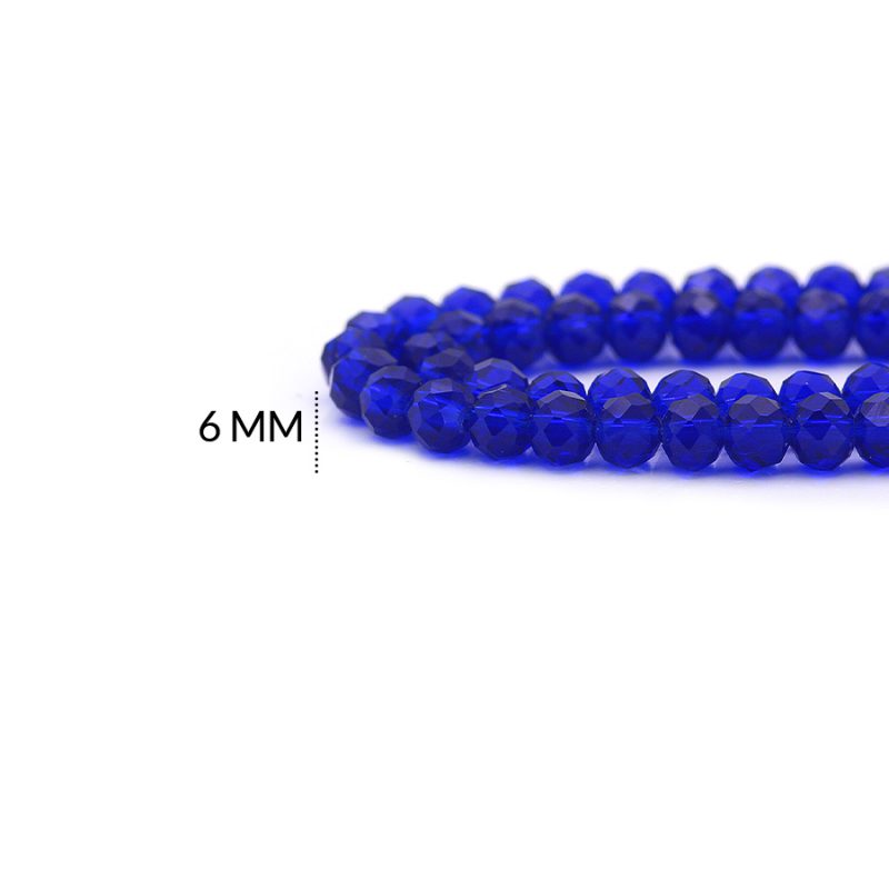 Rondela Traslucida 6 mm Azul Rey / x sarta / ref - 6R204