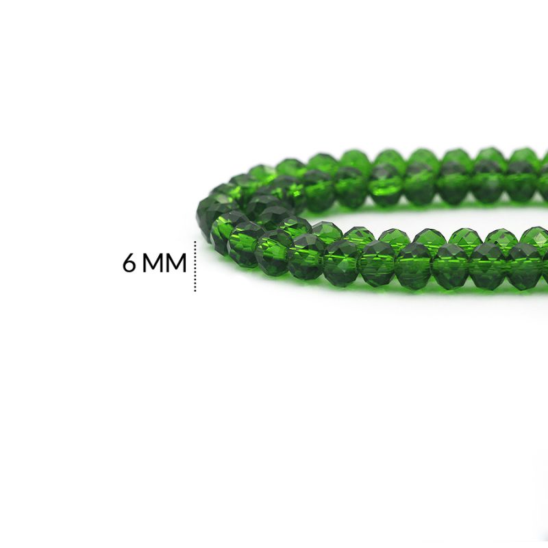 Rondela Traslucida 6 mm color verde / x sarta / Ref-6R228