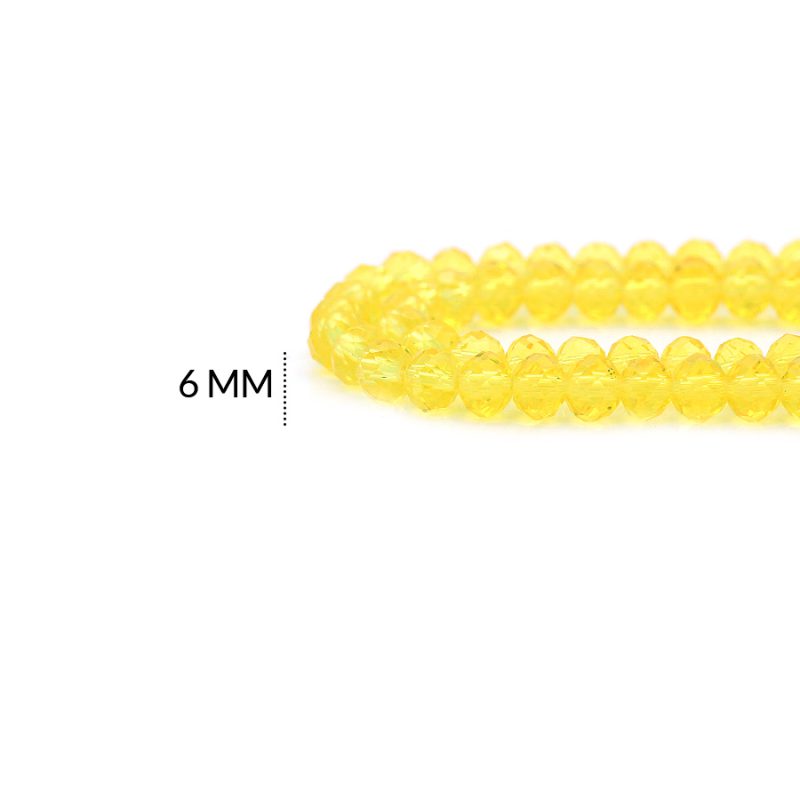 Rondela Traslucida 6 mm color Amarillo Medio / x sarta / ref - 6R232