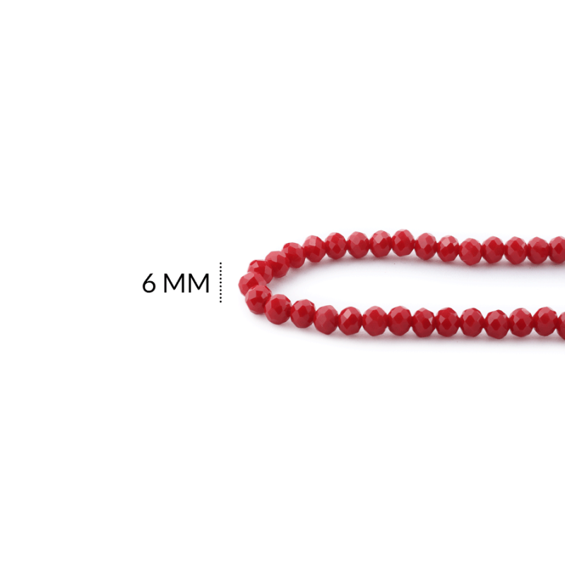 Rondela mate rojo bandera 6mm / x sarta / Ref-6R315 / Ref-6R315