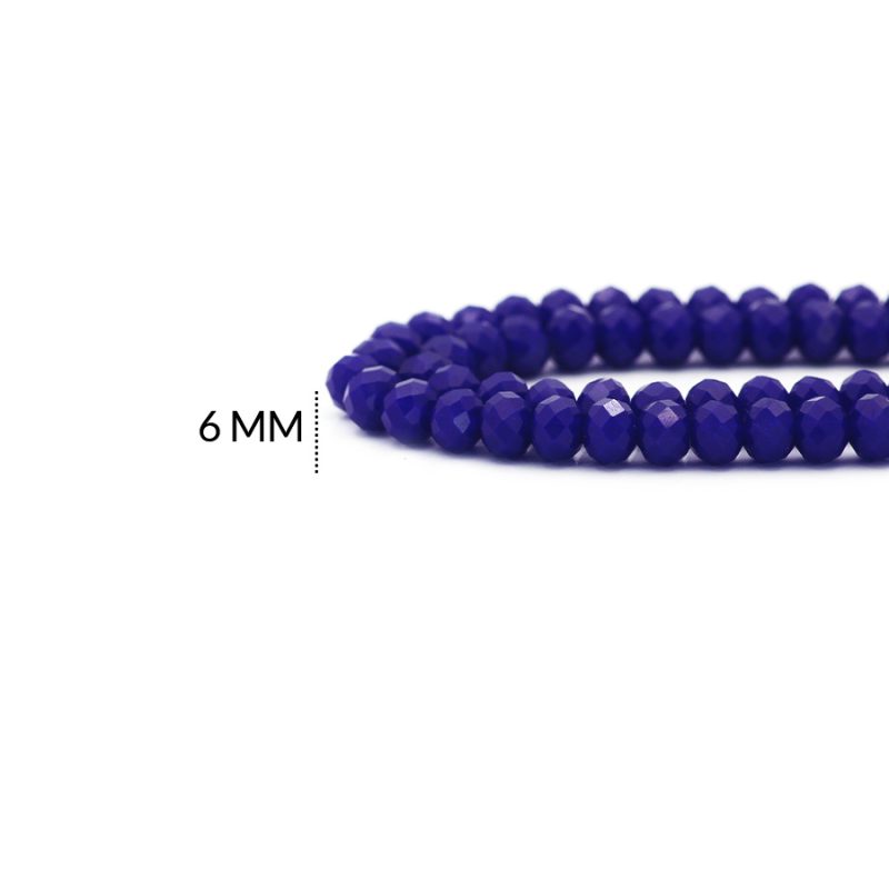 Rondela 6 mm color Azul Rey Mate / x sarta / Ref-6R339