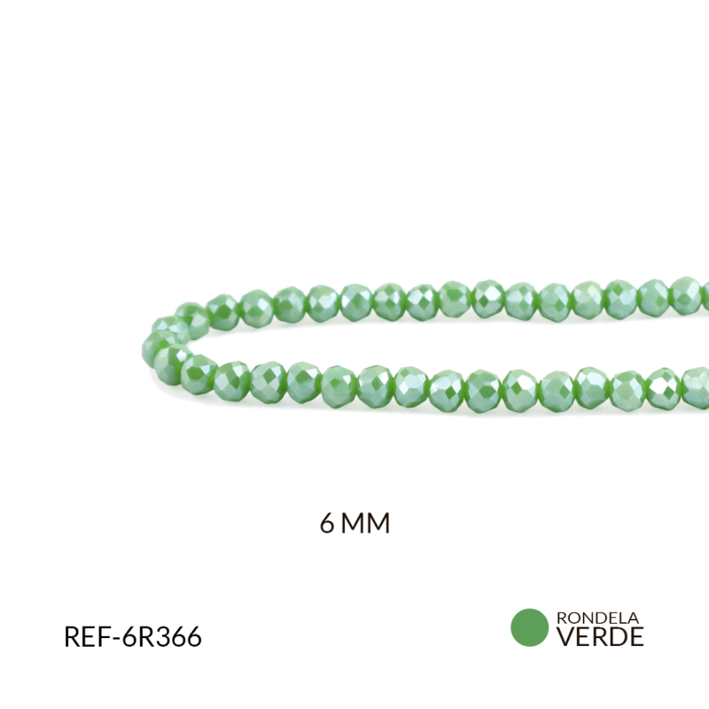Rondela Boreal 6 mm  Verde pino mate / x sarta / REF-6R366