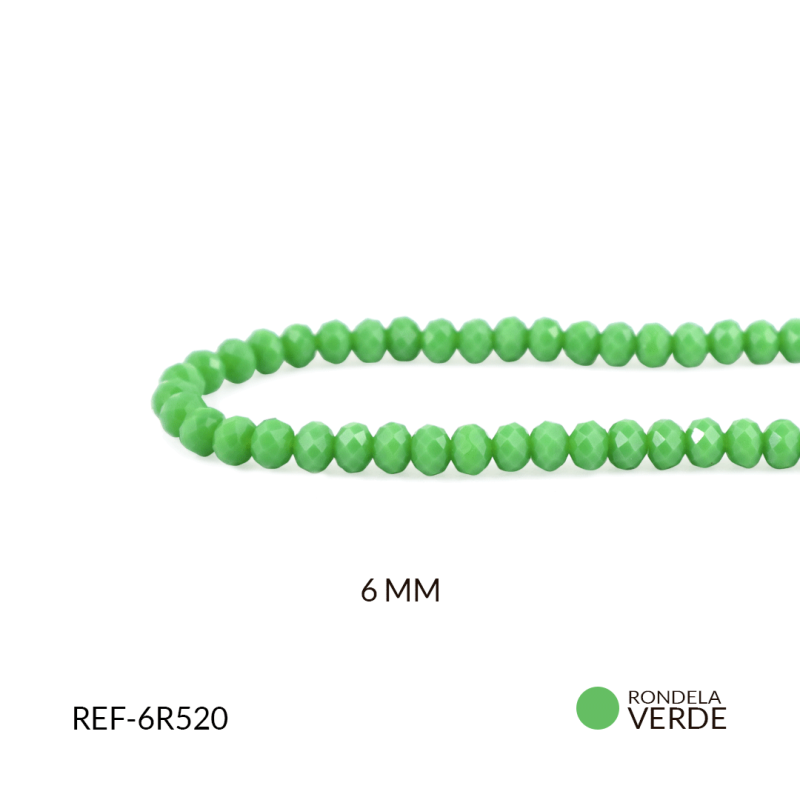 Rondela 6 mm verde mate / x sarta / Ref-6R520
