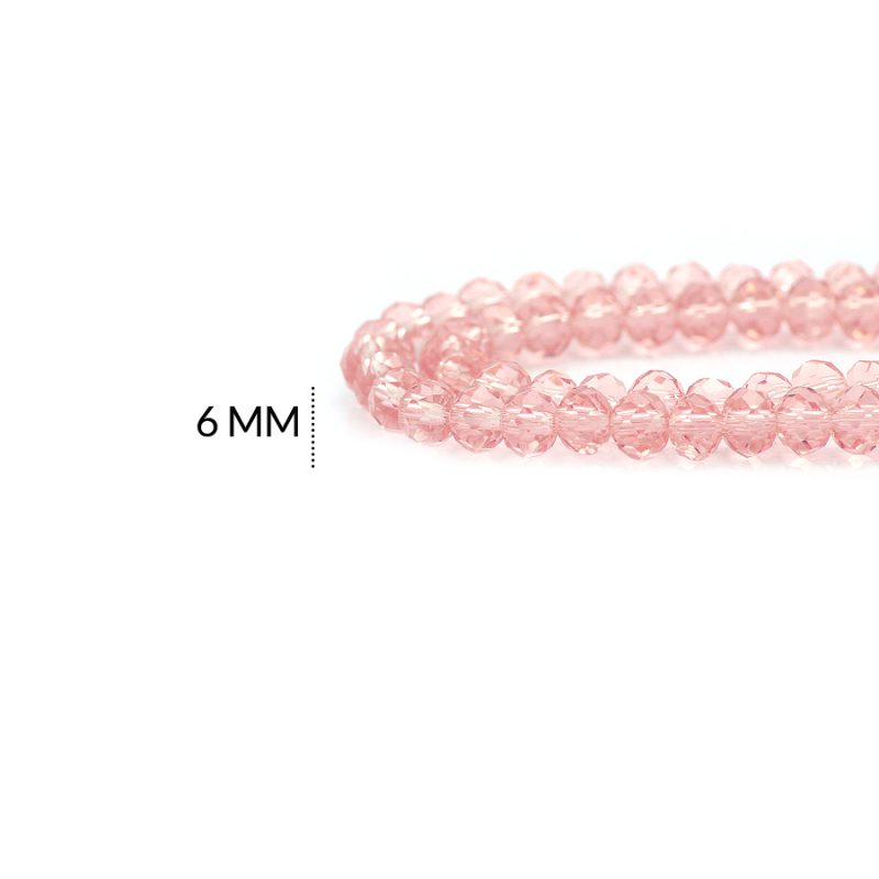 Rondela Traslucida 6mm color Salmon claro / x sarta / Ref-6R234 / Ref-6R234