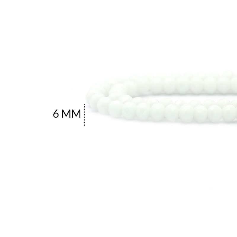Rondela 6 mm color blanco mate / x sarta / REF- 6R304