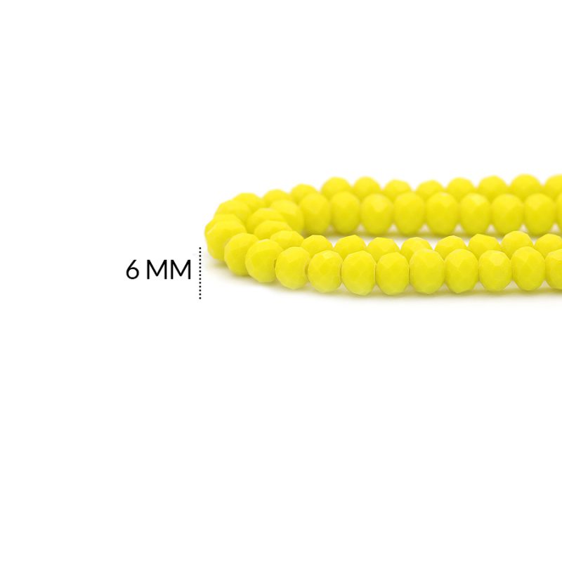 Rondela 6 mm color Amarillo Mate / x sarta / ref - 6R310