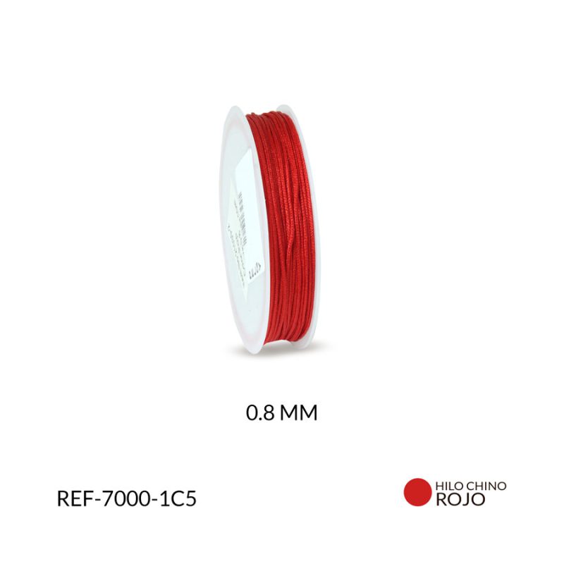 HILO CHINO ROJO B 0.8MM / ROLLO x 10 metros aprox / Ref-7000-1c5