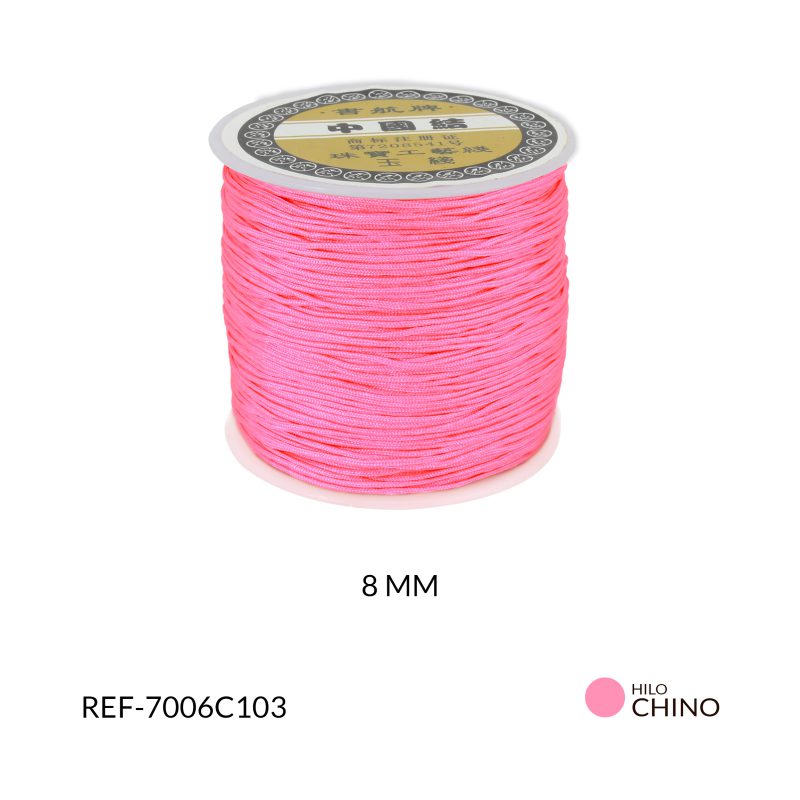 Hilo chino fucsia flourescente 0.8 mm / Rollo x 90 metros aproximados / Ref-7006C103 / Ref-7006C103
