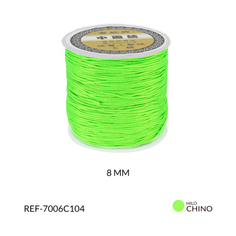 Hilo chino verde neon 0.8 mm / Rollo x 90 metros aproximados / Ref-7006C104 / Ref-7006C104