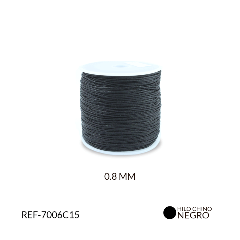 Hilo chino 0.8 mm color negro / x rollo / Ref-7006C15 / Ref-7006C15