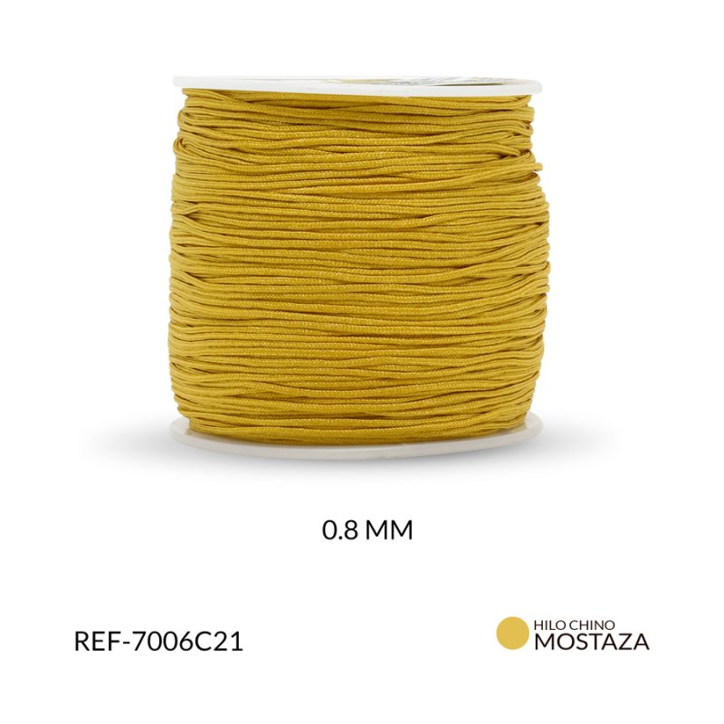 Hilo chino 0.8 mm color amarillo mostaza / x rollo (90 metros aproximados) / REF-7006C21