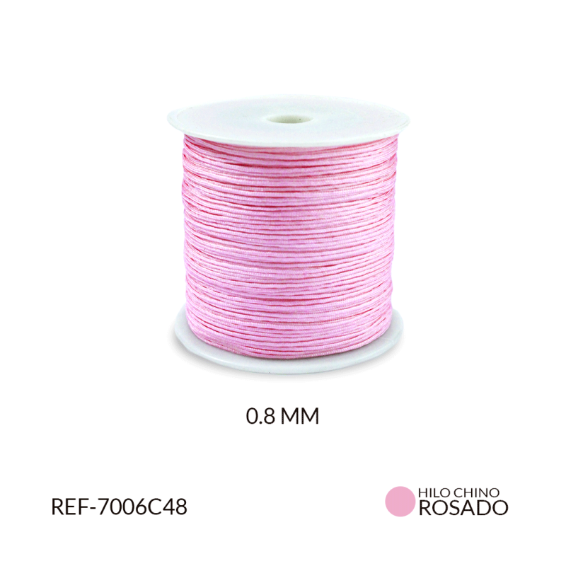 Hilo chino rosado 0.8mm / rollo x 90 mt aprox / Ref-7006C48 / Ref-7006C48