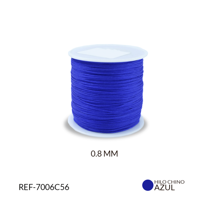 Hilo chino azul rey 0.8 MM / rollo x 90 mt aprox / Ref-7006C56 / Ref-7006C56