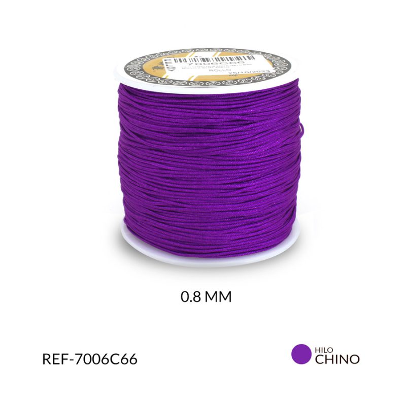 Hilo chino morado 0.8mm / Rollo x 90 metros / Ref-7006C66