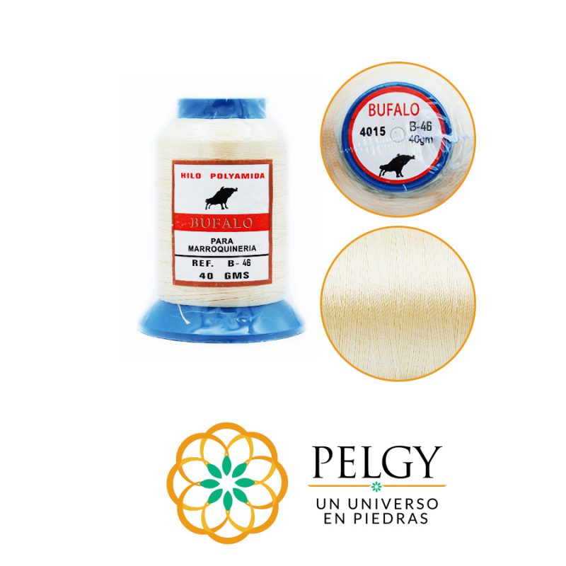 Hilo bufalo blanco hueso B-46 / rollo 40 grm aprox / ref-7010C27 / ref-7010C27