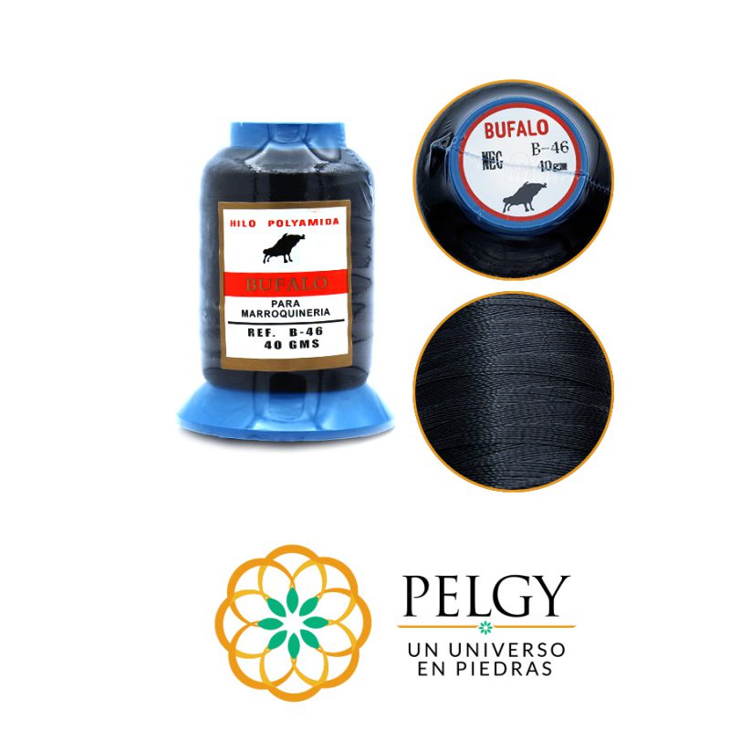Hilo bufalo negro B-46 / rollo 40 grm Aprox / Ref-7010C15 / Ref-7010C15