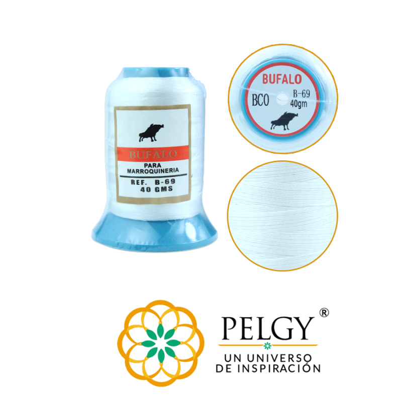 Hilo bufalo blanco B-69 / rollo x 40 grm aprox / Ref-7011C1 / Ref-7011C1