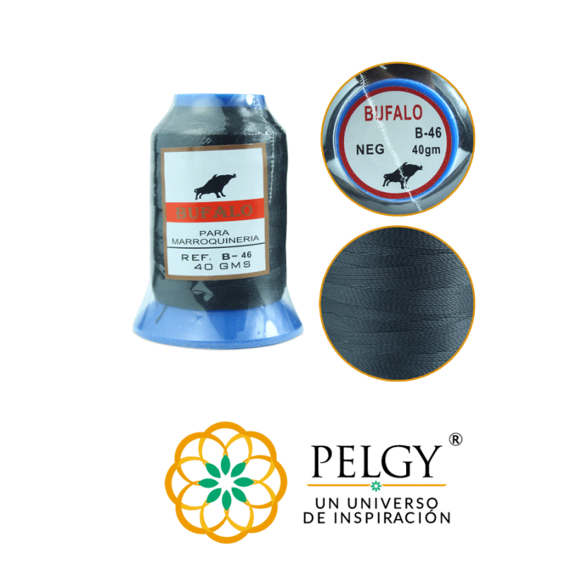 Hilo búfalo negro B-69/ rollo x 40 grm aprox / REF-7011C15